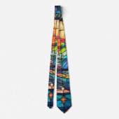 Festgelegtes Glasartwork Necktie Krawatte (Rückseite)