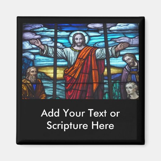 Festgelegtes Glasfenster Jesus Christus Magnet (Vorne)