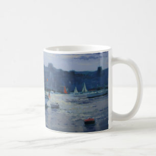 Festgemachter später Nachmittag der Yachten Kaffeetasse