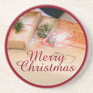 Festgeschenke als Weihnachtsmotiv Getränkeuntersetzer