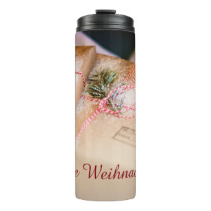 Festgeschenke als Weihnachtsmotiv Thermosbecher