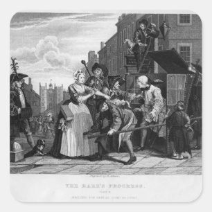 Festgestellt für Schulden, Platte V Quadratischer Aufkleber