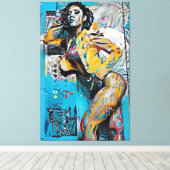 "Festgestellte" Abstrakte Silhouette Leinwanddruck (Insitu (Holzboden))