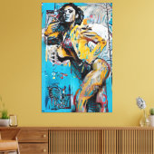 "Festgestellte" Abstrakte Silhouette Leinwanddruck (Insitu (Wohnzimmer))