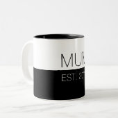 festgestellte Summe | Elegante Geschenke für die J Zweifarbige Tasse (Vorderseite Links)