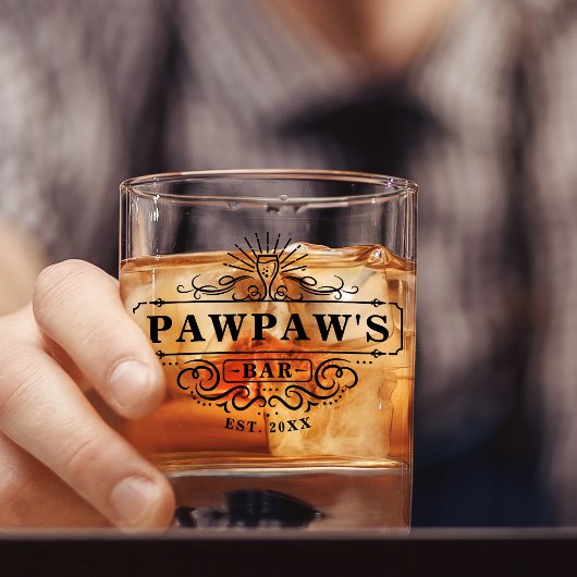Festgestelltes Glas aus dem Bar von Custom Pawpaw