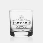 Festgestelltes Glas aus dem Bar von Custom Pawpaw (Vorderseite)