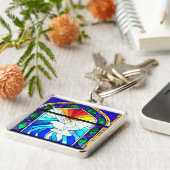 Festglass-Bestätigung Heiliger Geist-Taube Schlüsselanhänger (Seite)