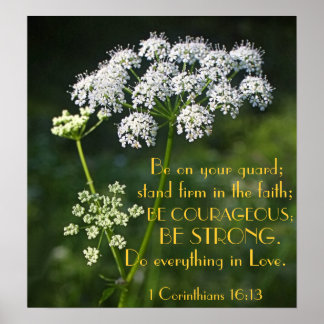 Festhalten an der Glaubensbibel als Plakat