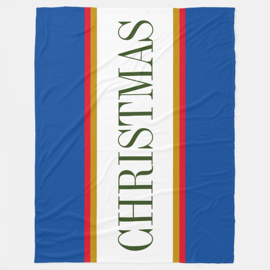Festhaltend, fett, blau, rot - CHRISTMAS Streifen Fleecedecke (Vorderseite)