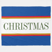 Festhaltend, fett, blau, rot - CHRISTMAS Streifen Fleecedecke (Vorderseite (Horizontal))