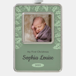 Festheilige| Mein erstes Weihnachtsfest-Foto Rahmen-Ornament Silber
