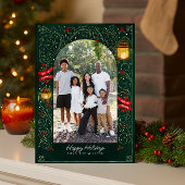 Festiday Green & Gold Elegante Familie Feiertagskarte