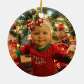 Festiges Kariertes Foto der ersten Monogramm Keramik Ornament (Hinten)