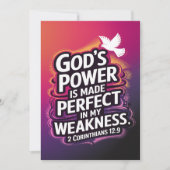 Festigkeit in Schwäche Feiertagskarte (Vorderseite)