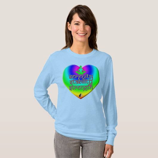 Festigkeit Stabilität Serenity Rainbow Heart T - S T-Shirt (Vorne ganz)