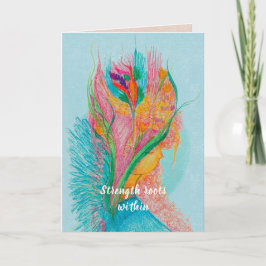 Festigkeitswurzeln in der Inspirationsgrüßkarte Dankeskarte