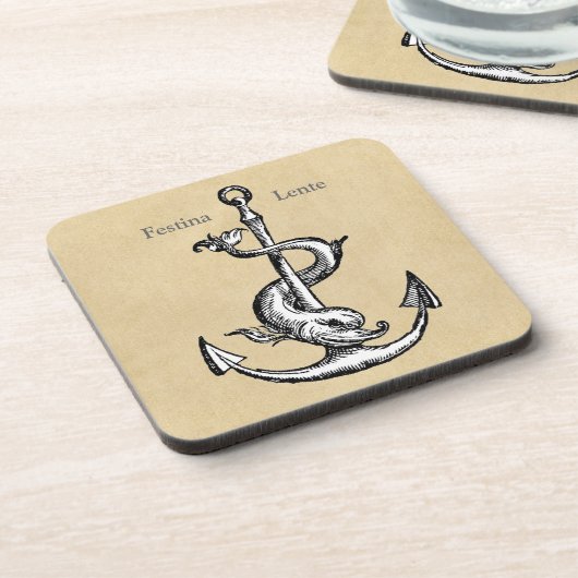 Festina Lente - Eile langsam machen Untersetzer (Linke Seite)