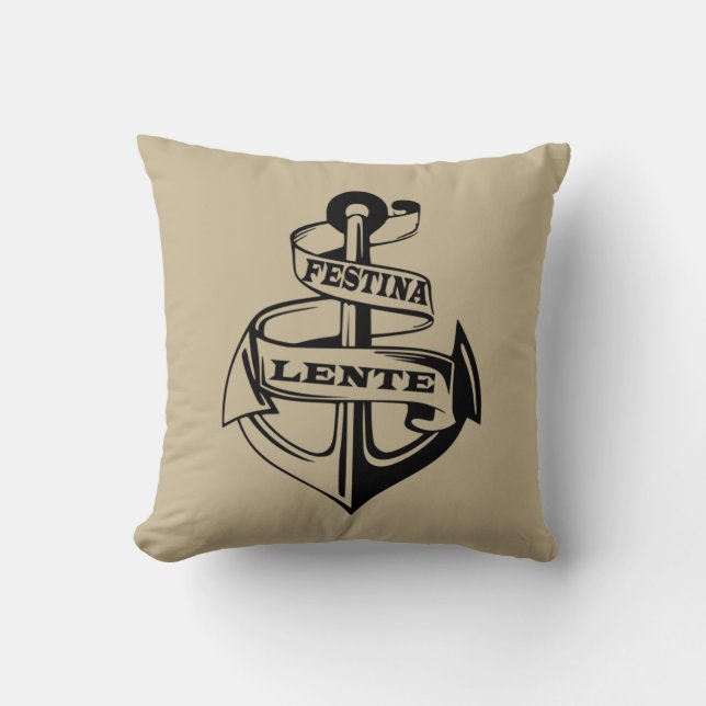Festina lente kissen (Vorderseite)