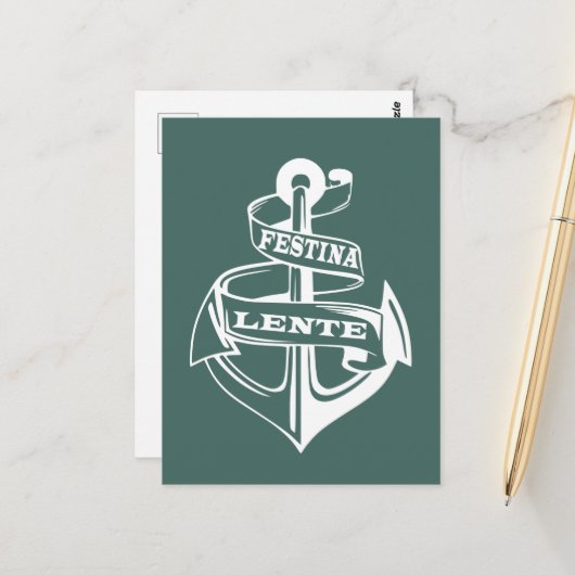 Festina lente postkarte (Vorderseite/Rückseite Beispiel)