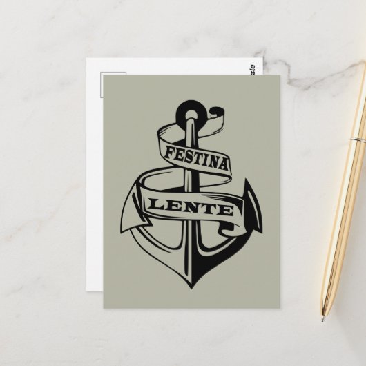 Festina lente postkarte (Vorderseite/Rückseite Beispiel)