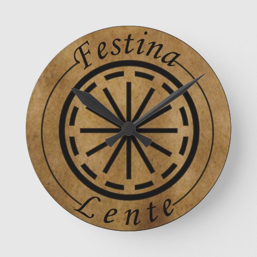 Festina lente runde wanduhr (Vorderseite)