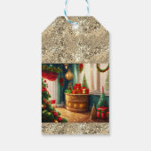 Festisch dekoriertes Zimmer, traditionelle Weihnac Geschenkanhänger (Rückseite)