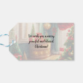 Festisch dekoriertes Zimmer, traditionelle Weihnac Geschenkanhänger (Rückseite Horizontal)