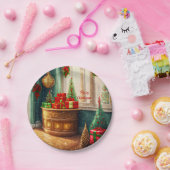 Festisch dekoriertes Zimmer, traditionelle Weihnac Pappteller (Party)