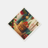 Festisch dekoriertes Zimmer, traditionelle Weihnac Serviette (Ecke)