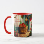 Festisch dekoriertes Zimmer, traditionelle Weihnac Tasse (Links)