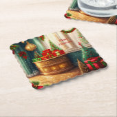 Festisch dekoriertes Zimmer, traditionelle Weihnac Untersetzer (angewinkelt)