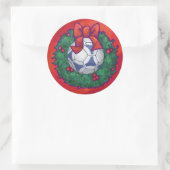 Festitiv Futbal in Wreath on Red Runder Aufkleber (Tasche)