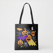 Festiv bunt gestylt Halloween Thema Tasche (Vorderseite)
