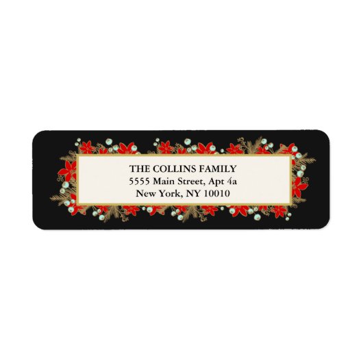 Festiv, elegant handgezeichnete rote Poinsettias (Vorne)