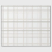 Festiv stilvoll Weißes Elfenbeinbeige Kariert Geschenkpapier (Flach)