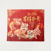 Festival 2024 Dragon Chinesisches Lunar Neujahrsfe Wandteppich (Vorderseite (Horizontal))