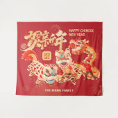 Festival 2024 Dragon Chinesisches Lunar Neujahrsfe Wandteppich (Vorderseite (Horizontal))