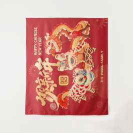 Festival 2024 Dragon Chinesisches Lunar Neujahrsfe Wandteppich