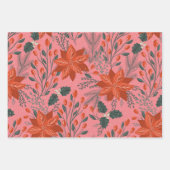 Festival Apple Poinsetta Holiday Gem Tone Geschenkpapier Set (Vorderseite 2)