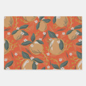 Festival Apple Poinsetta Holiday Gem Tone Geschenkpapier Set (Vorderseite)