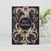 Festival Art Deco Geburtstag Karte (Stehend Vorderseite)