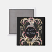 Festival Art Deco Geburtstag Magnet (Vorderseite/Rückseite)