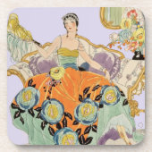 Festival Art Deco Lady Getränkeuntersetzer (Vorderseite)