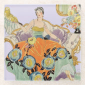 Festival Art Deco Lady Glasuntersetzer (Vorderseite)