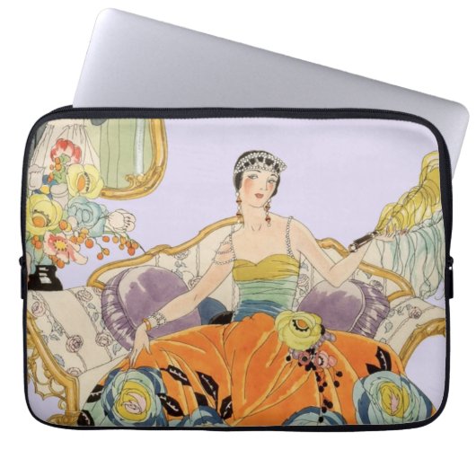 Festival Art Deco Lady Laptopschutzhülle (Vorderseite)