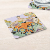 Festival Art Deco Lady Rechteckiger Pappuntersetzer (angewinkelt)