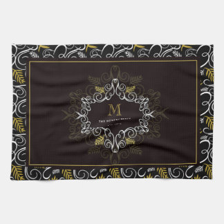 Festival Art Deco Monogram Vintag Holiday Geschirrtuch