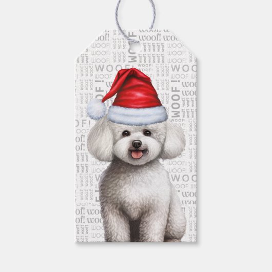 Festival Bichon Frise Dog Weihnachtsfeiertag Geschenkanhänger (Vorderseite)