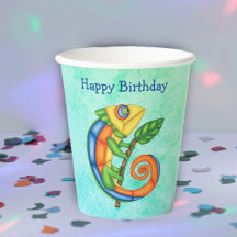 Festival Birthday Lizard Bright Colors Leaf